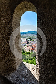 Aerial view of Trencin castle, Slovakia