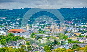 Aerial view of Trier from Petrisberg hill, Germany