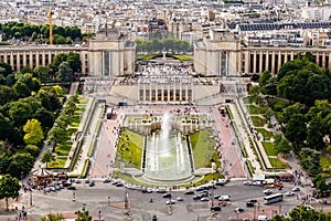 Aerial View on Trocadero Fountains From the Eiffel Tower photo