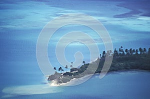 Aerial view of tropical beach.