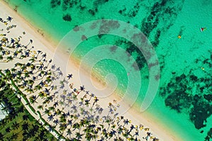 Aerial view of tropical beach, Dominican Republic