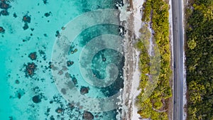 Aerial view of tropical beach landscape at addu city, Maldives