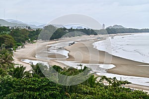 Aerial View of Tropical Beach Near Khao Tao in Prachuap Khiri Khan Province