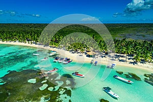 Aerial view of tropical beach, Dominican Republic photo