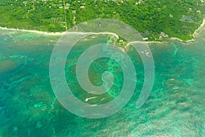 Aerial view of tropical island , Big Corn Island, Nicaragua