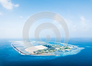 Aerial view of the tropical island of Himmafushi