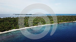 Aerial view of tropical island, Maldives