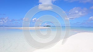 Aerial view of tropical island, Maldives. Beautiful seascape. Edge of the island. End of the tropical island. High