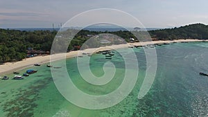 Aerial view on tropical Ko Lipe island in Thailand