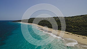 aerial view of tropical Zoni beach loacted in Culebra Puerto Rico