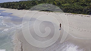 aerial view of tropical Zoni beach loacted in Culebra Puerto Rico.