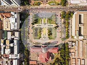 Aerial view of Tshwane city hall in the heart of Pretoria, South Africa