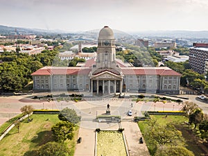 Aerial view of Tshwane city hall in the heart of Pretoria, South Africa photo