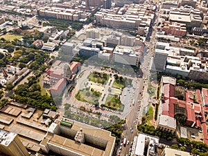 Aerial view of Tshwane city hall and Museum of Natural History iin the heart of Pretoria, South Africa photo