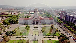 Aerial view of Tshwane city hall in Pretoria, South Africa