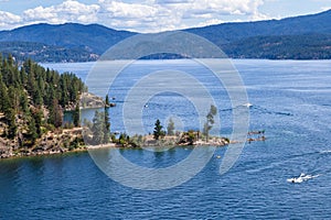 Aerial view of tubs hill and the lake