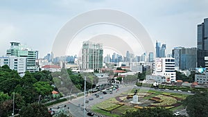 Aerial view of Tugu Tani Monument in Jakarta