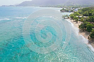 Aerial View of turquoise Caribbean water on the Capurgana coast photo