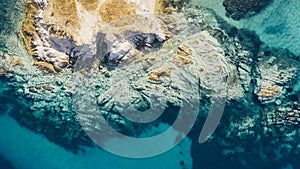 Aerial view of turquoise seascape