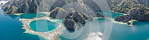 Aerial view of the Twin Lagoon in coron island, Palawan, Philippines photo