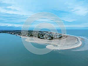 Aerial view of Tybee Island, Georgia, USA.