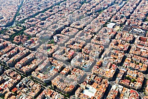 Aerial view of typical buildings at Eixample district. Barcelo photo