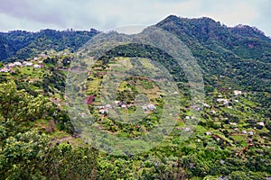 Aerial view of typical Madeira landscape