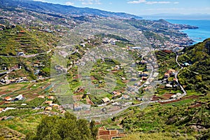 Aerial view of typical Madeira landscape