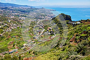 Aerial view of typical Madeira landscape