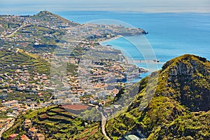 Aerial view of typical Madeira landscape