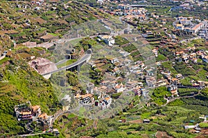 Aerial view of typical Madeira landscape