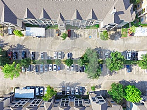 Aerial view typical multi-level apartment building in USA