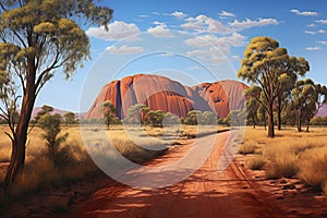 Aerial view of Uluru, Australia, AI Generated