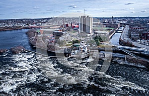 Aerial view of UMASS Lowell South Campus