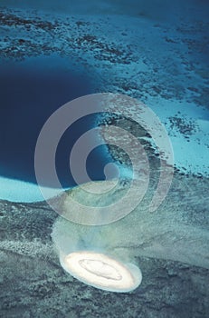 Aerial view of underwater sand