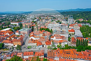 Aerial view of the University library at the Slovenian capital L