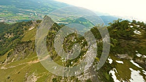 Aerial view of the Untersberg alps in Austria