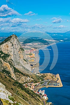 Aerial view of the upper rock on gibraltar....IMAGE