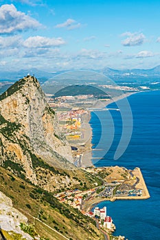 Aerial view of the upper rock on gibraltar....IMAGE