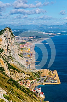 Aerial view of the upper rock on gibraltar....IMAGE