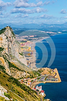 Aerial view of the upper rock on gibraltar....IMAGE