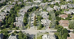 Aerial view of an upscale neighborhood