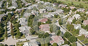 Aerial view of an upscale neighborhood