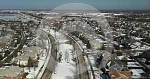 Aerial view of an upscale neighborhood