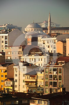 Aerial view of an urban area with buildings in Istanbul, Turkey