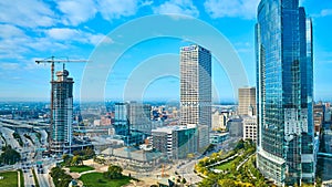 Aerial View of Urban Growth and Skyscrapers, Milwaukee