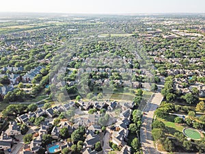 Aerial view urban sprawl in Dallas-Fort Worth area