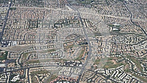 aerial view of urban sprawl in las vegas from an aircraft