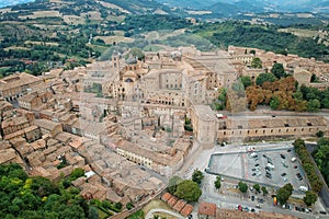 Aerial view of Urbino Italy