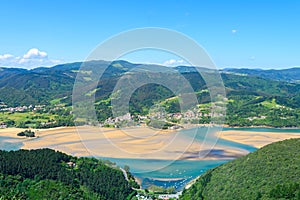 Aerial view of urdaibai estuary in basque country, Spain